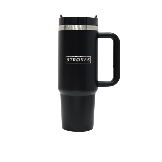 Strokes Golf Aluminium Double Wall Mug with handle